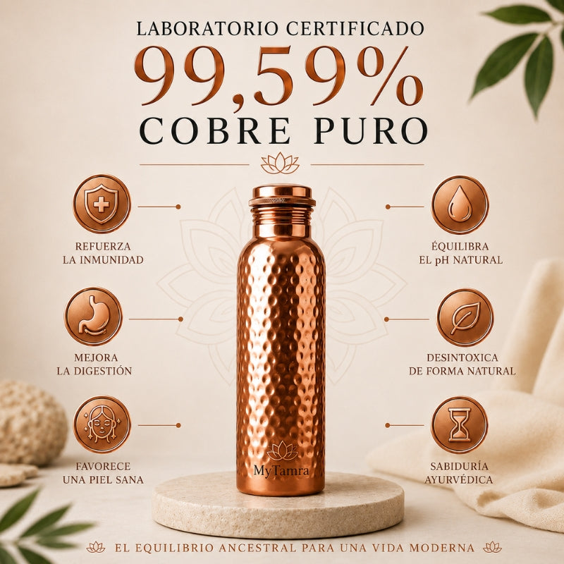 Botella de Cobre Macizo Puro 99,9% MyTamra™ - Heritage Edition