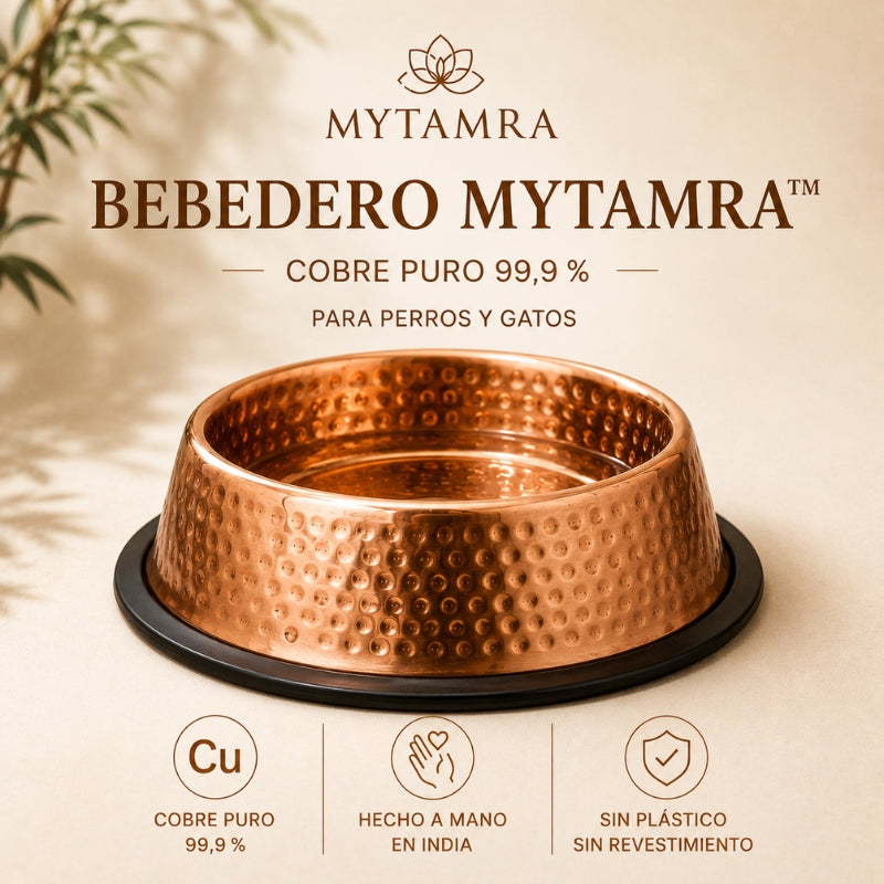 Bebedero MyTamra Natura™ de cobre puro