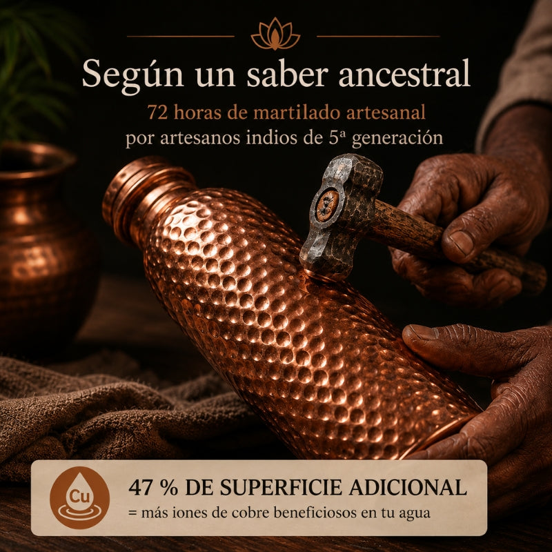 Botella de Cobre Macizo Puro 99,9% MyTamra™ - Heritage Edition