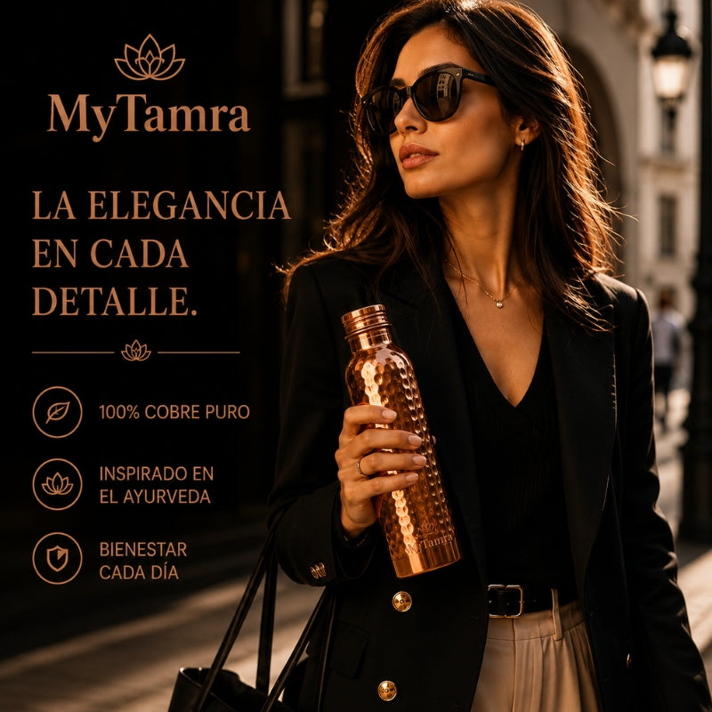 Botella de Cobre Macizo Puro 99,9% MyTamra™ - Heritage Edition